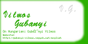 vilmos gubanyi business card